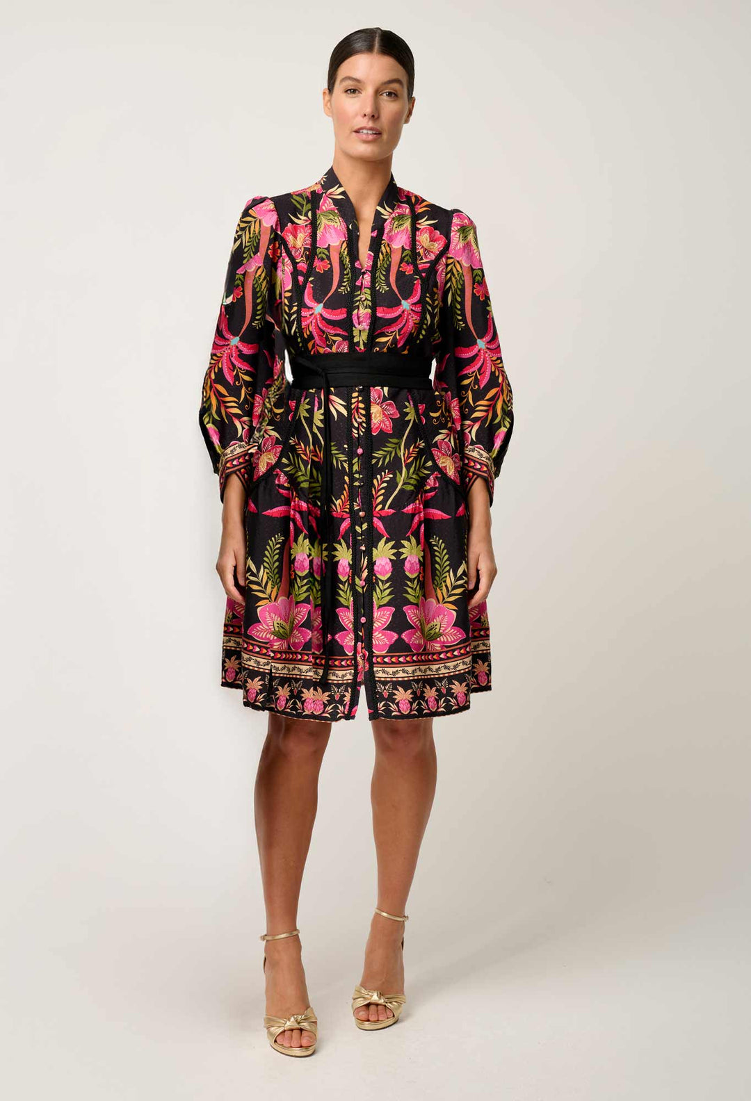 OnceWas Aurelia  Viscose Lace Dress in Anthos Lótos