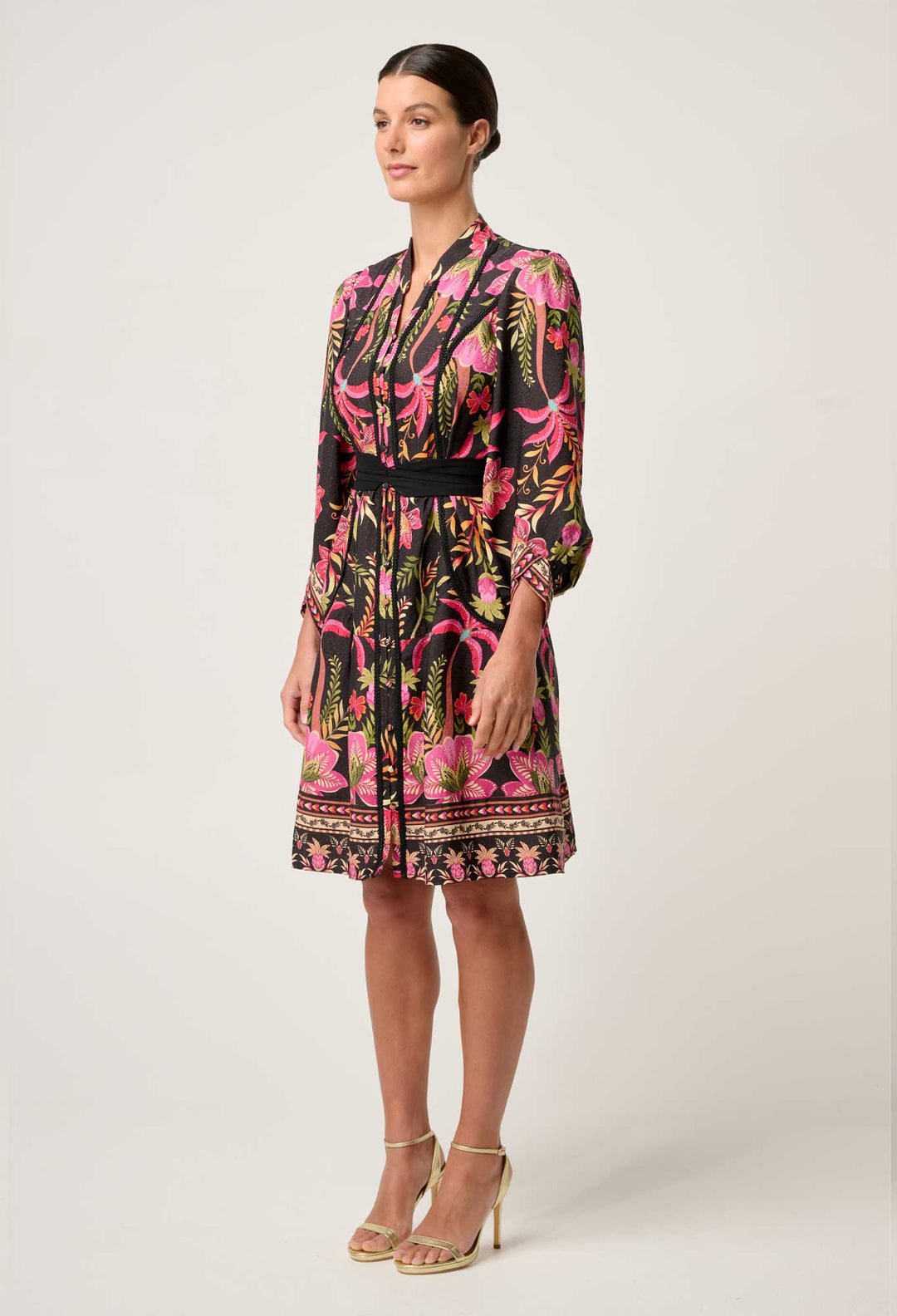 OnceWas Aurelia  Viscose Lace Dress in Anthos Lótos