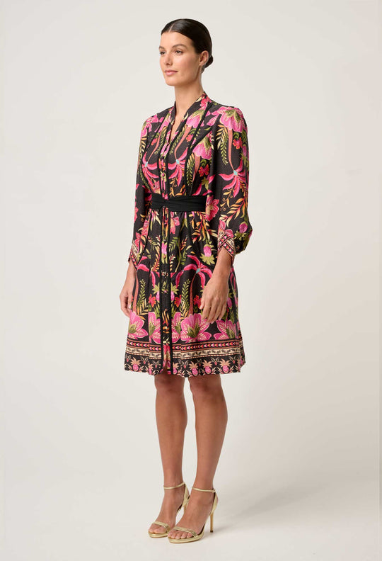 OnceWas Aurelia  Viscose Lace Dress in Anthos Lótos