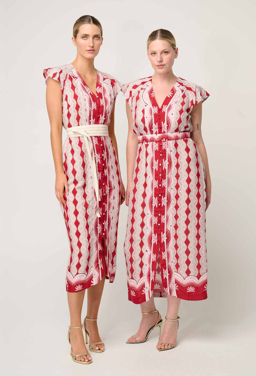 Maya Viscose Midi Dress in Marrakech Ruby