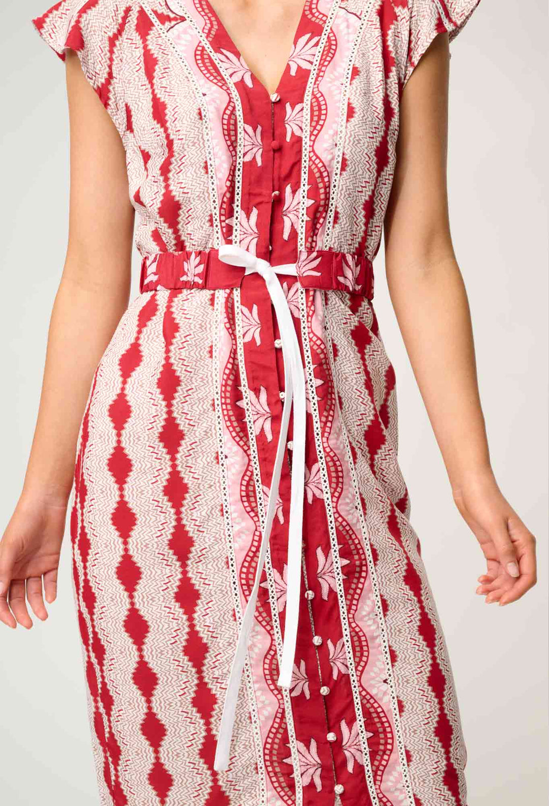 Maya Viscose Midi Dress in Marrakech Ruby