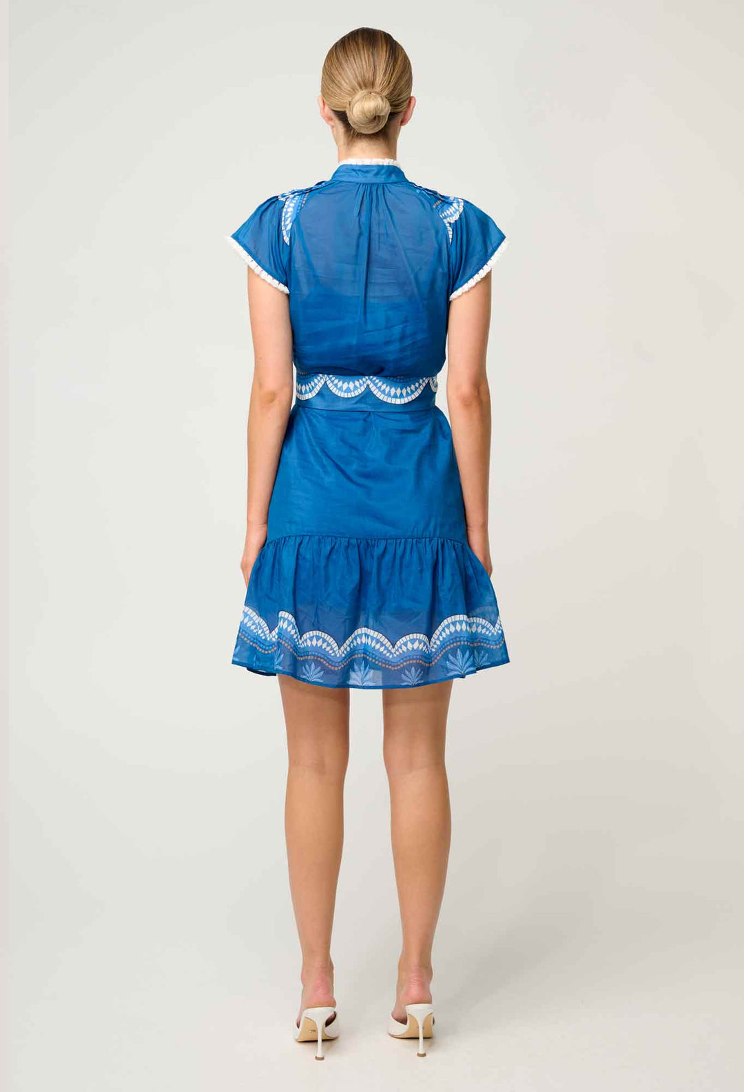 OnceWas Lilia Cotton Silk Dress in Topaz