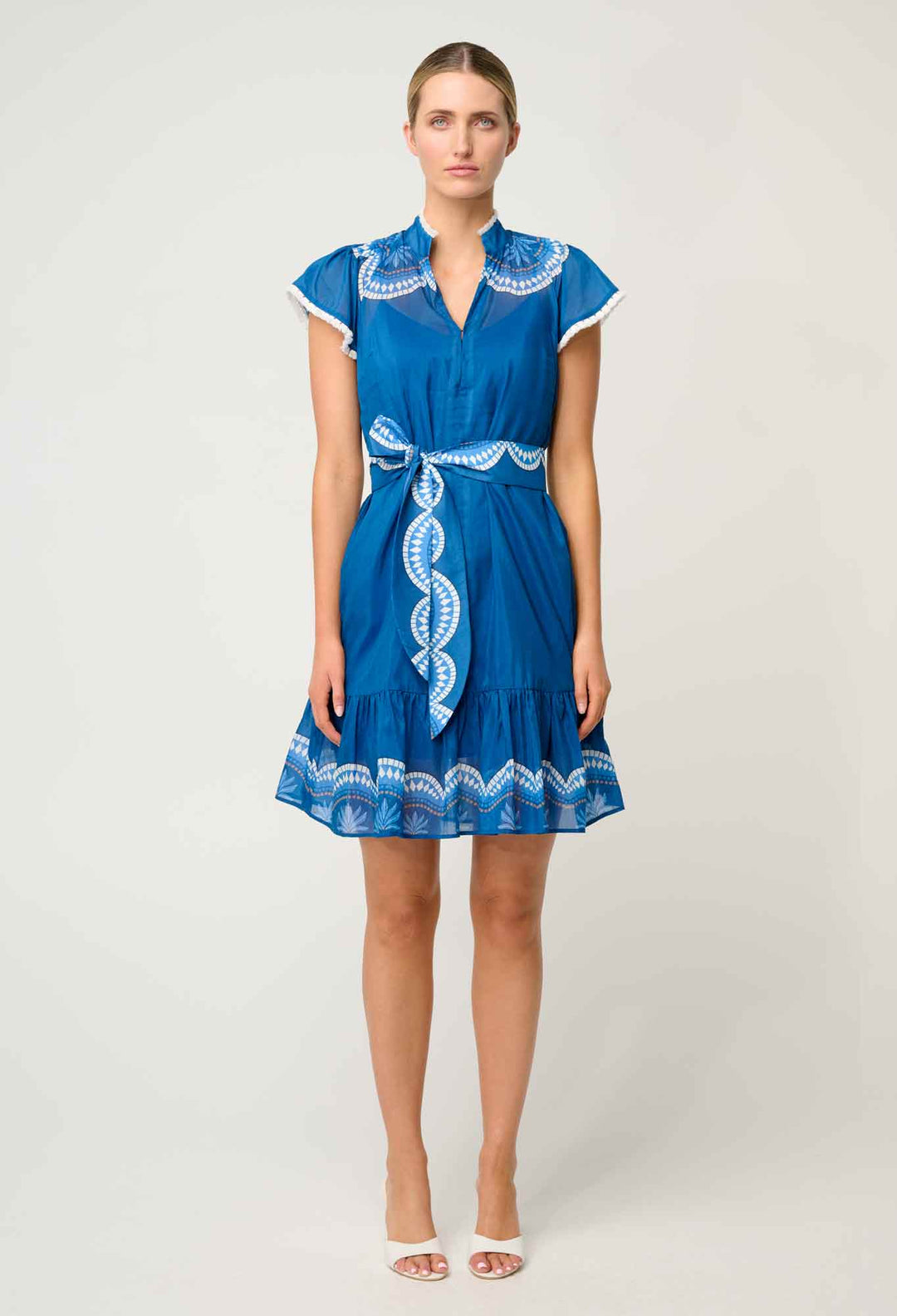 OnceWas Lilia Cotton Silk Dress in Topaz