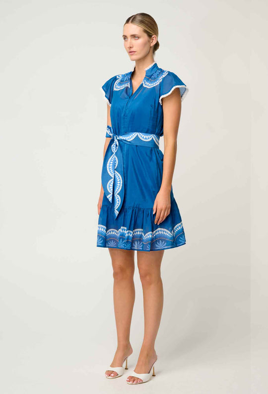 OnceWas Lilia Cotton Silk Dress in Topaz