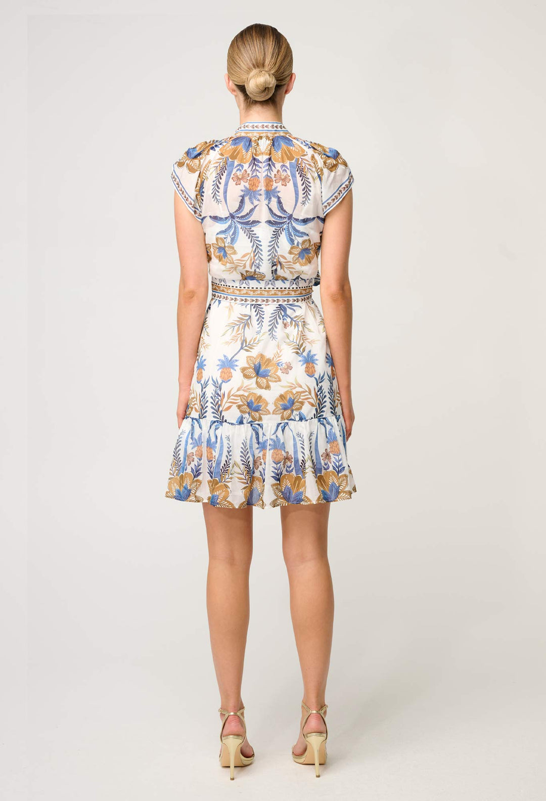 OnceWas Soraya Cotton Silk Dress in Golden Medina