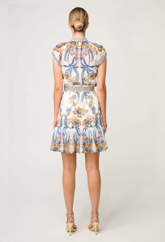 OnceWas Soraya Cotton Silk Dress in Golden Medina