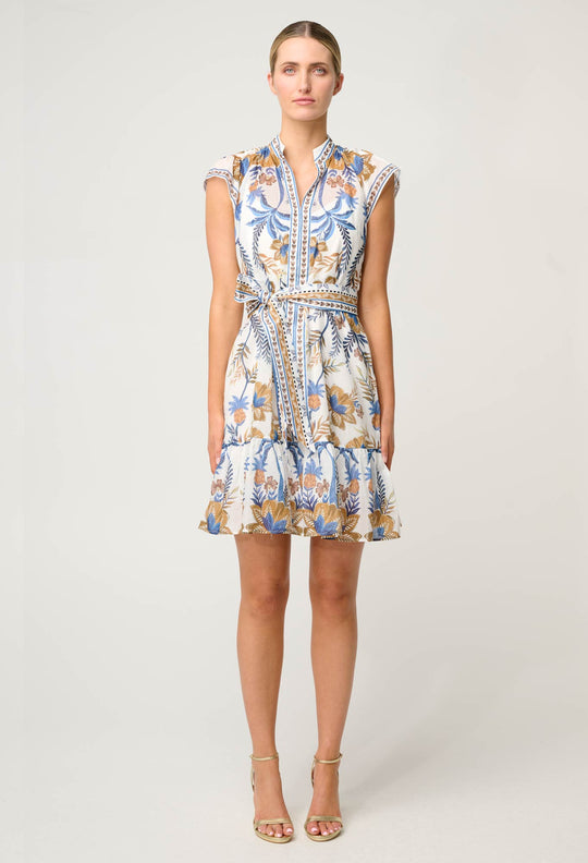 OnceWas Soraya Cotton Silk Dress in Golden Medina