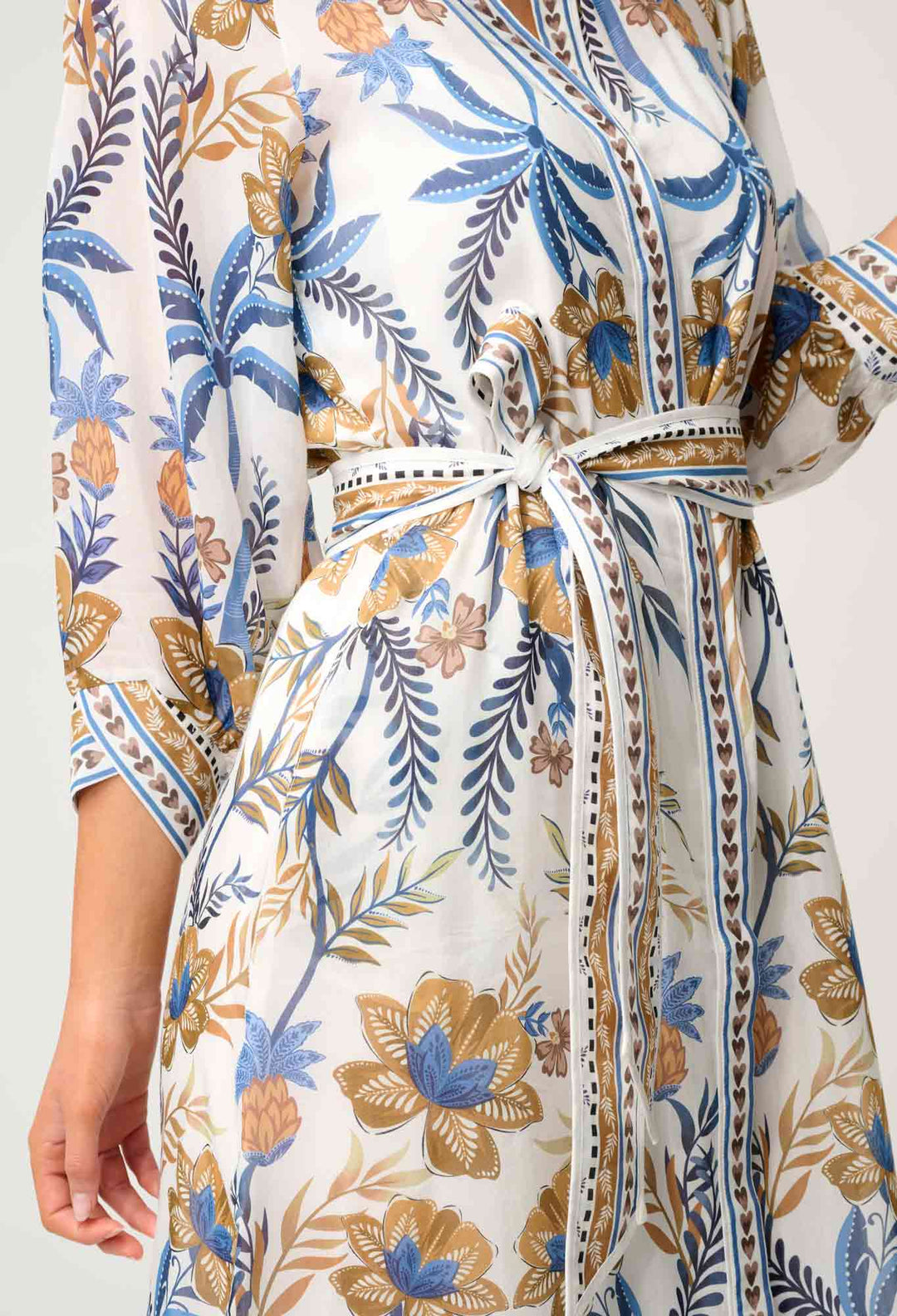 OnceWas Carmen Silk Cotton Maxi Dress in Golden Medina