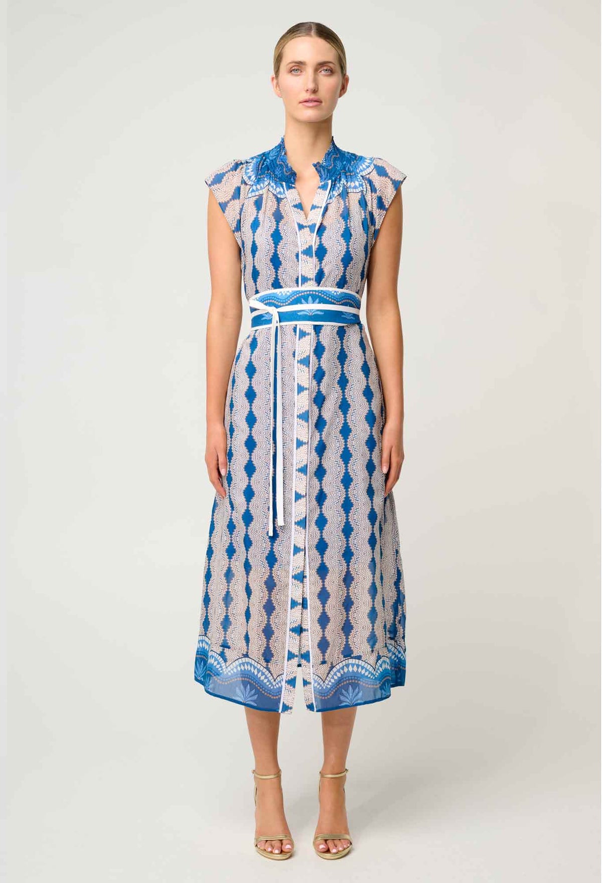 Rimal Cotton Silk Maxi Dress in Marrakech Topaz