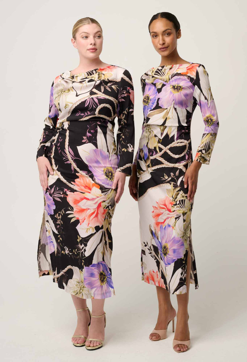 OnceWas Jayden Cupro Viscose Stretch Dress in Tangled Blossom