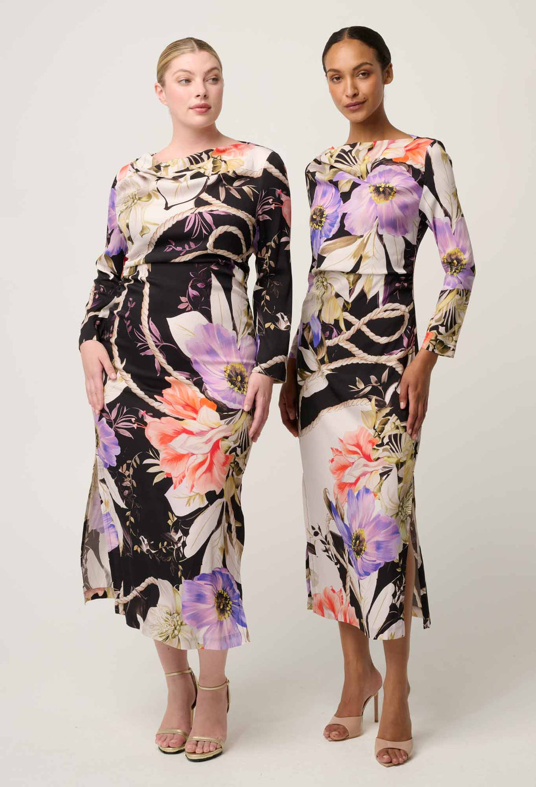 OnceWas Jayden Cupro Viscose Stretch Dress in Tangled Blossom