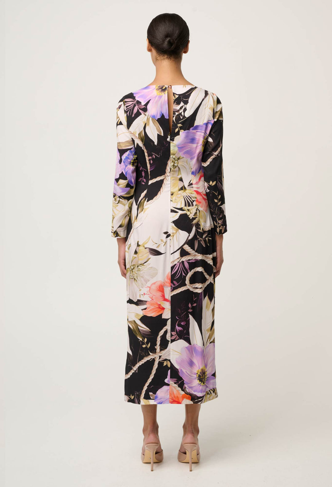 OnceWas Jayden Cupro Viscose Stretch Dress in Tangled Blossom
