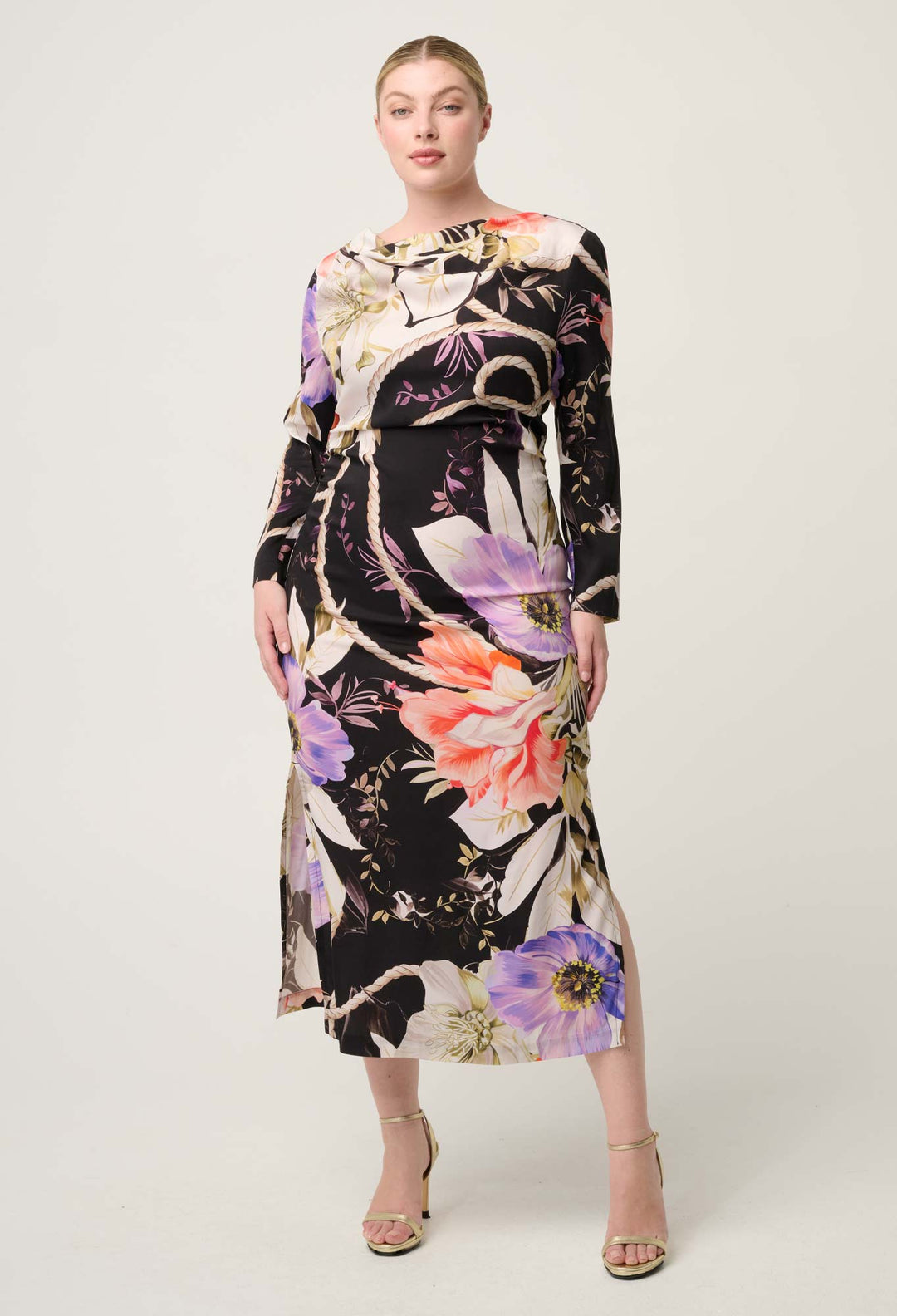 OnceWas Jayden Cupro Viscose Stretch Dress in Tangled Blossom