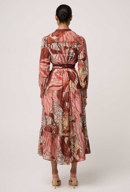 OnceWas Liliana Cottion Silk Printed Maxi Dress in Cathedral Botanic