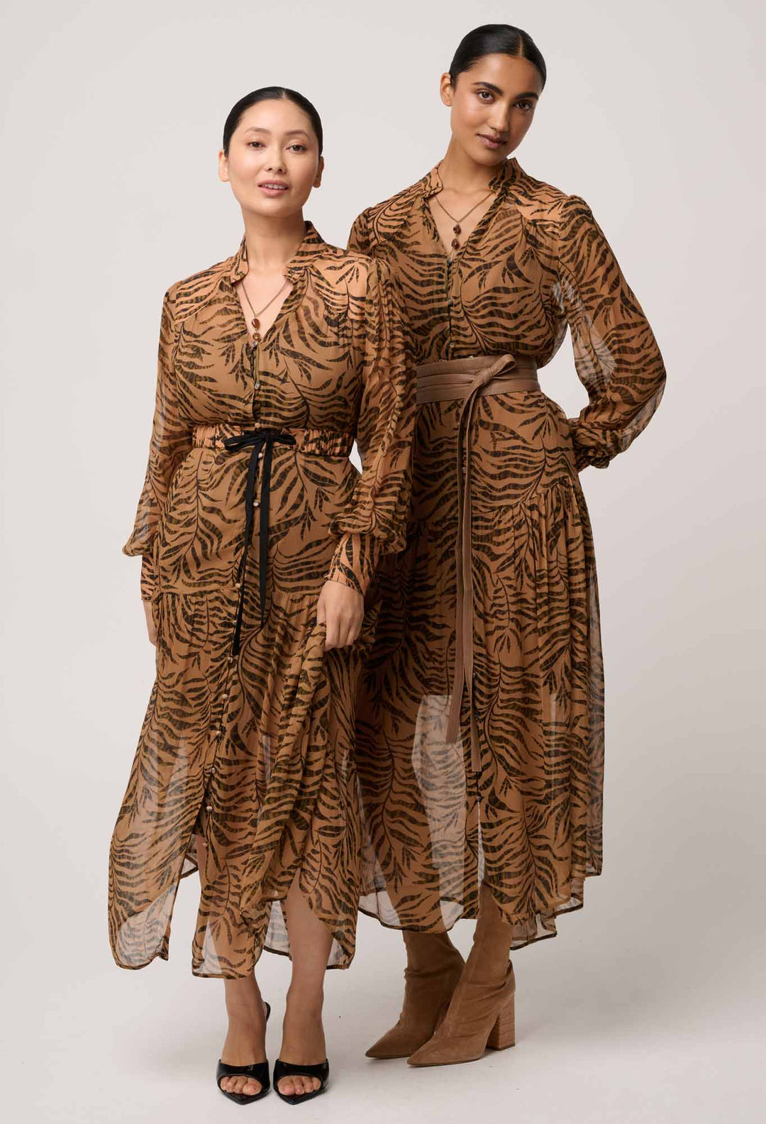 OWP Solene Sheer Viscose Midi Dress in Exotica