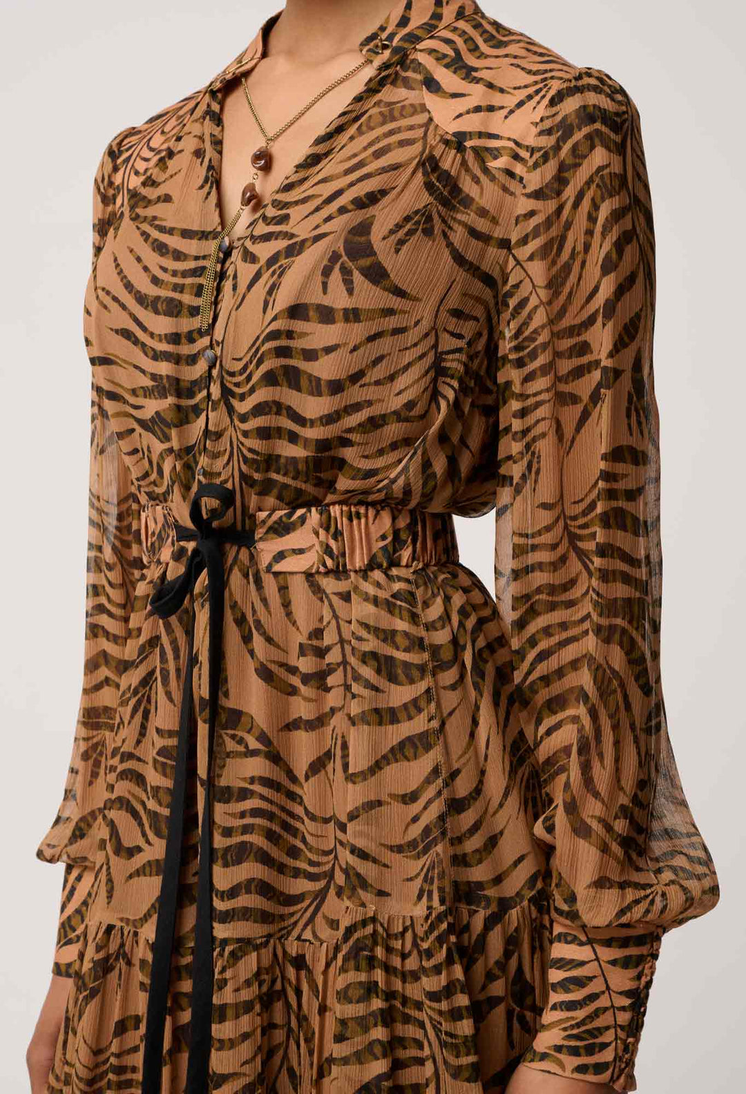 OWP Solene Sheer Viscose Midi Dress in Exotica
