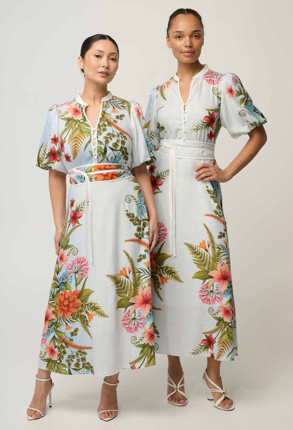 UNDER 5'4 Fleur Viscose Blend Print Dress in Bloomscape