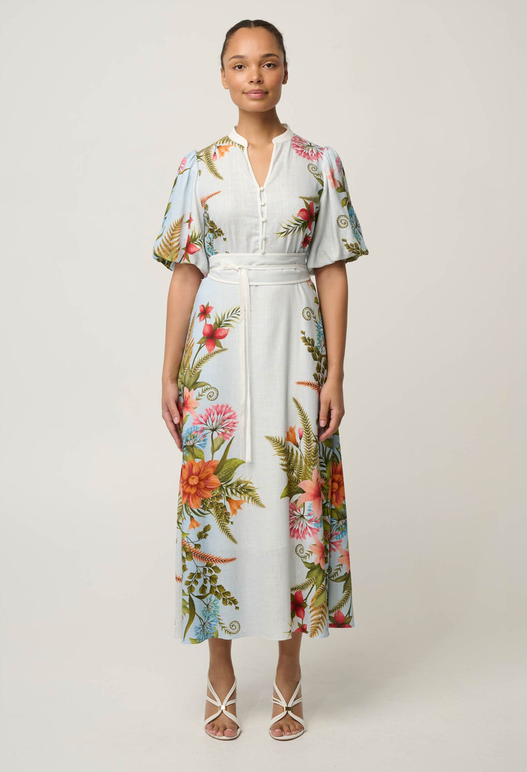 Fleur Viscose Blend Print Dress in Bloomscape