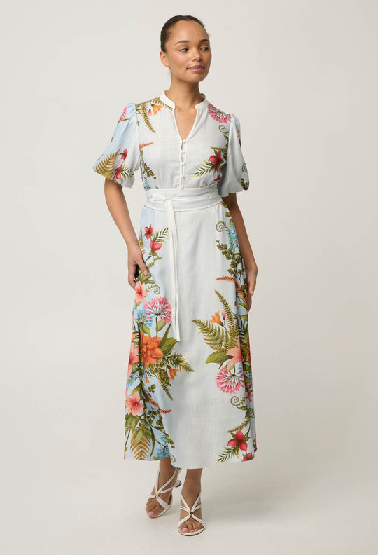 Fleur Viscose Blend Print Dress in Bloomscape