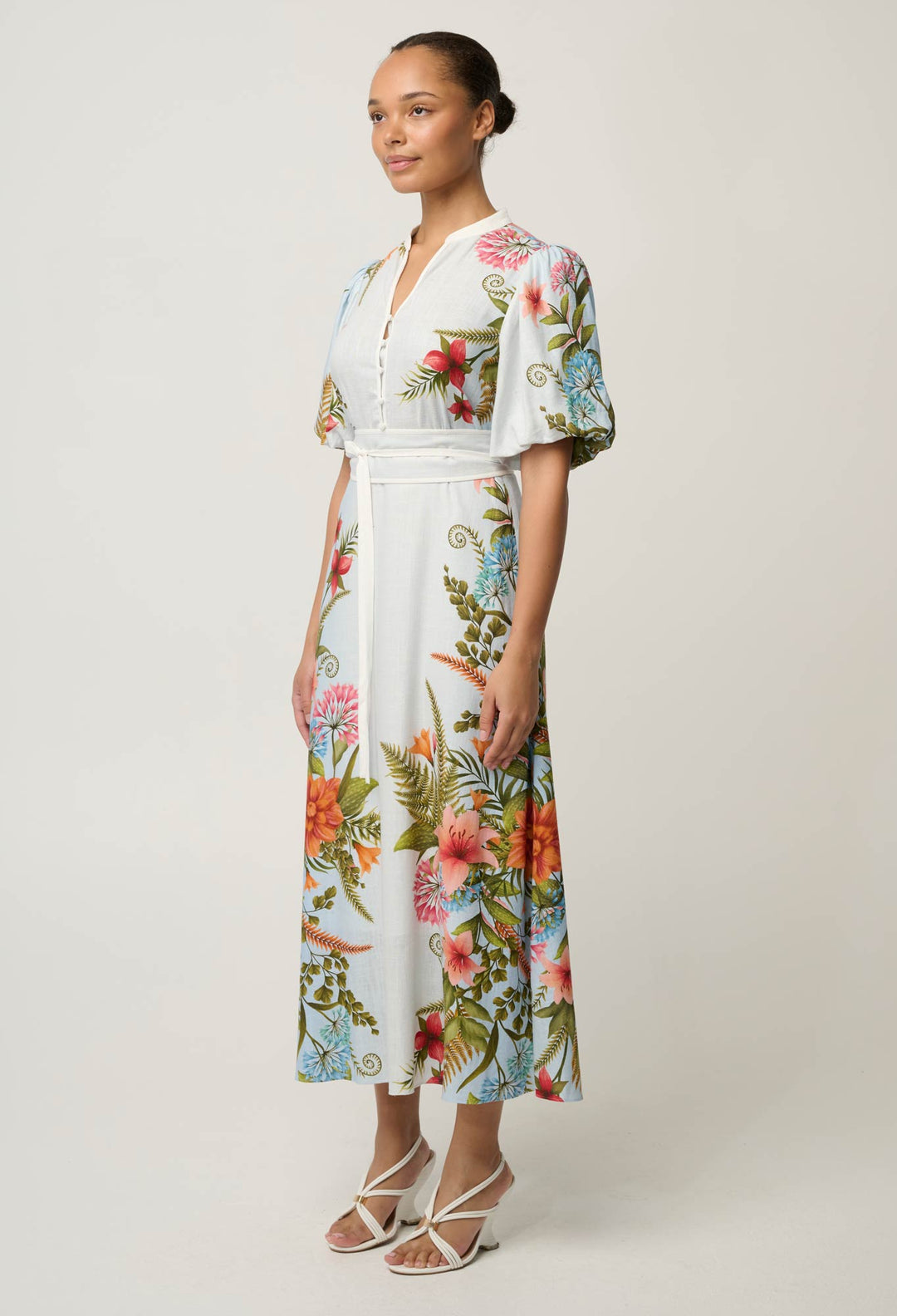 Fleur Viscose Blend Print Dress in Bloomscape