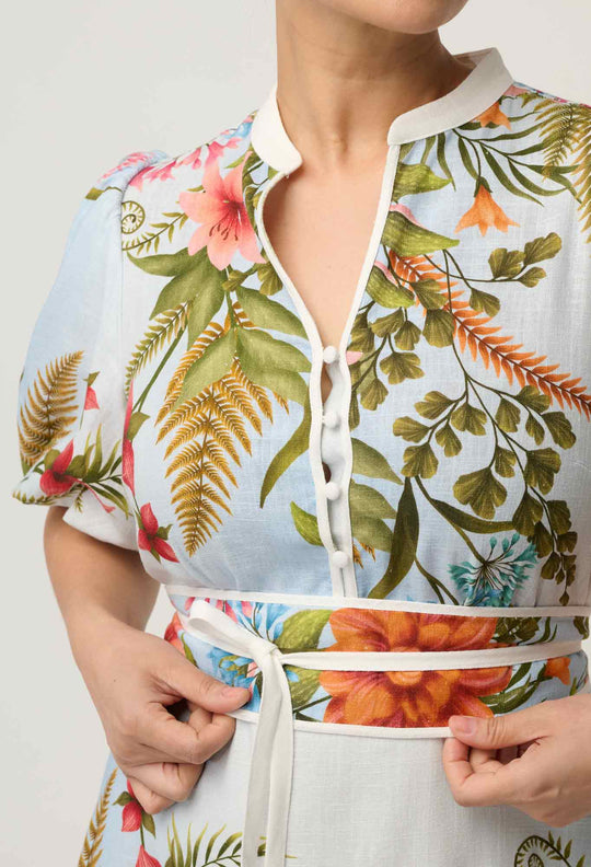 Fleur Viscose Blend Print Dress in Bloomscape