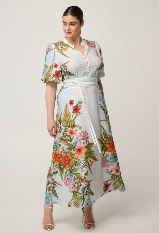 Fleur Viscose Blend Print Dress in Bloomscape