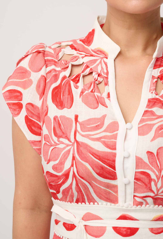 Cattleya Linen Viscose Smock Maxi Dress in Soleil Pavilion
