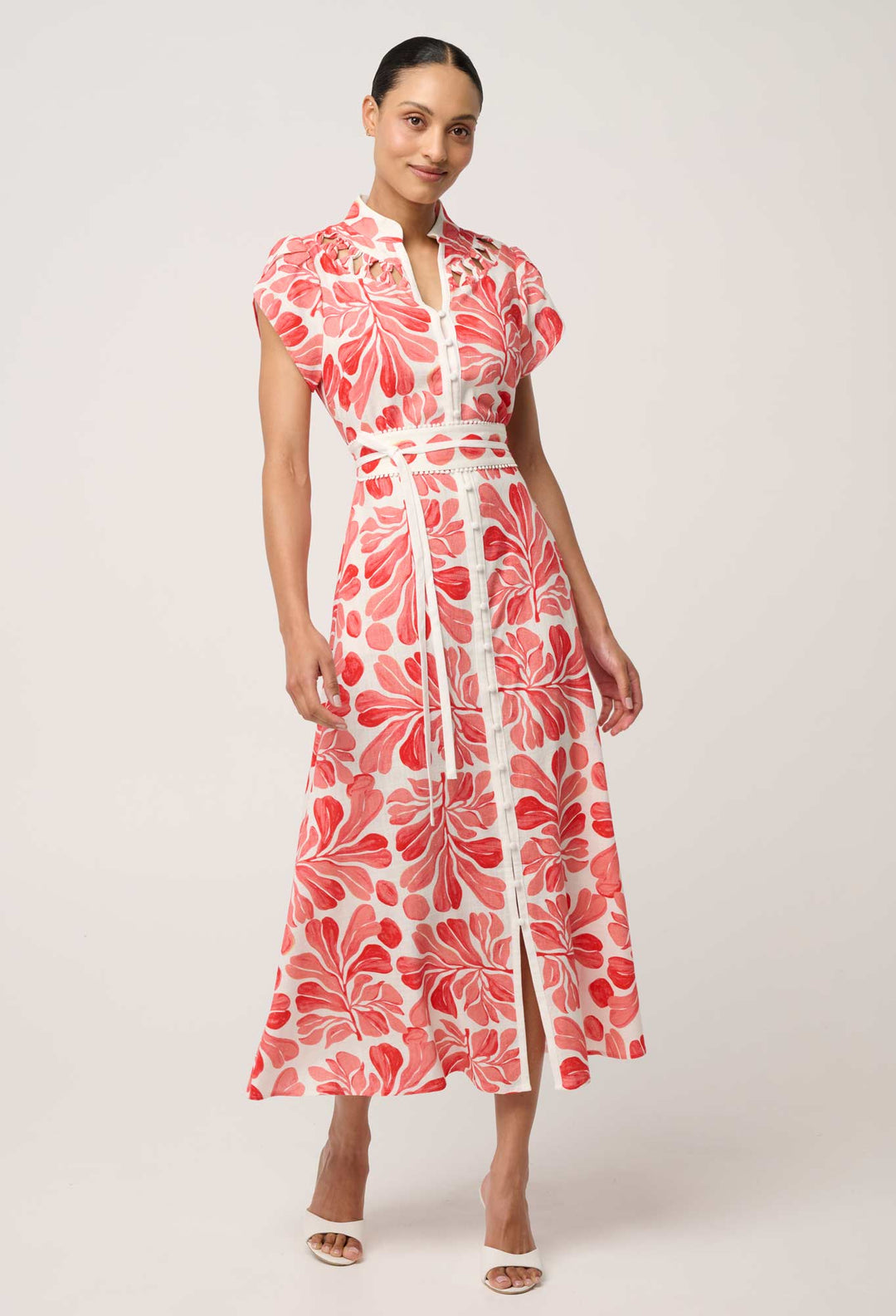 Cattleya Linen Viscose Smock Maxi Dress in Soleil Pavilion