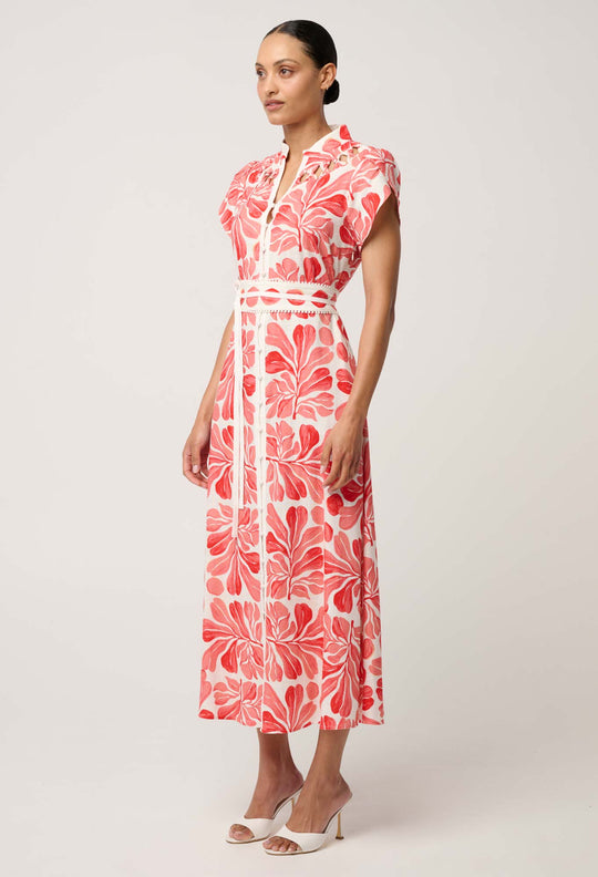 Cattleya Linen Viscose Smock Maxi Dress in Soleil Pavilion