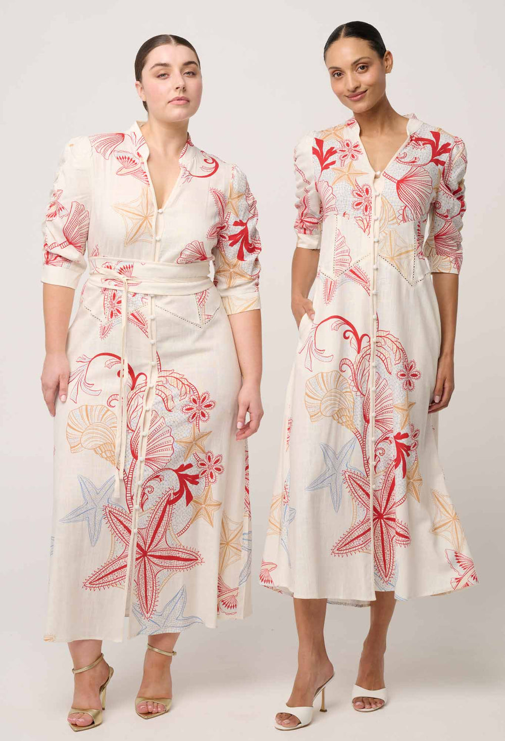 Xenia Viscose Linen Lace Trim Dress in Maritime Jewel