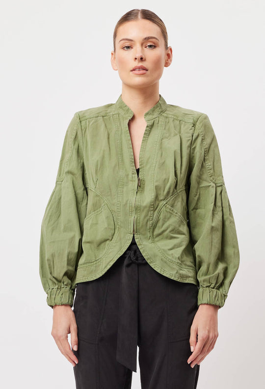 OnceWas Jolie Cotton Jacket in Sage