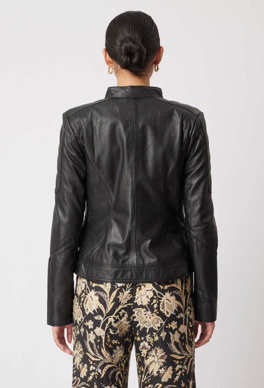 OnceWas Harmony Leather Jacket in Black