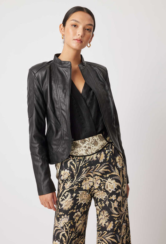 OnceWas Harmony Leather Jacket in Black