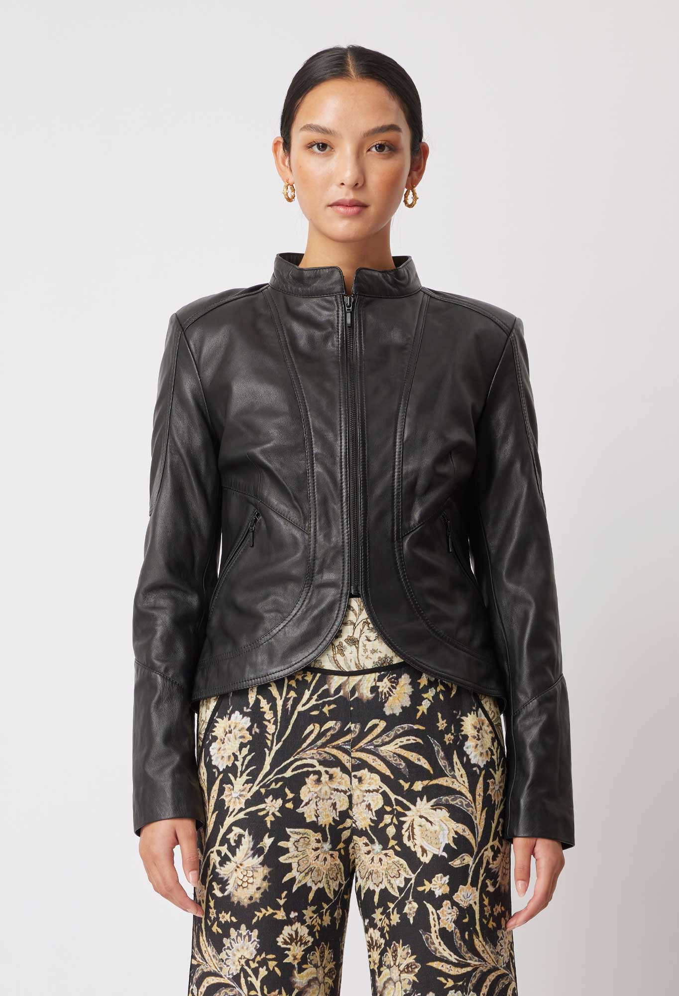 OnceWas Harmony Leather Jacket in Black