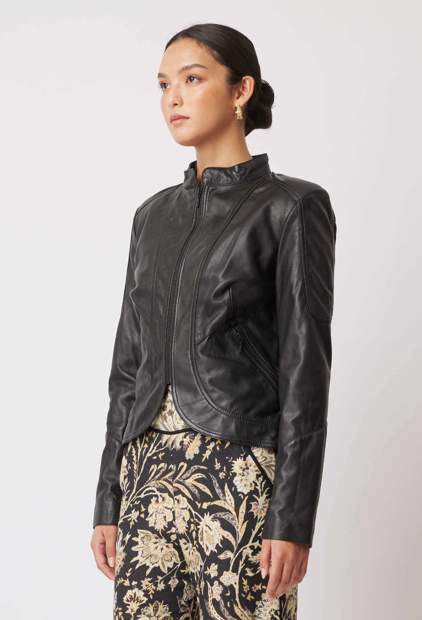 OnceWas Harmony Leather Jacket in Black