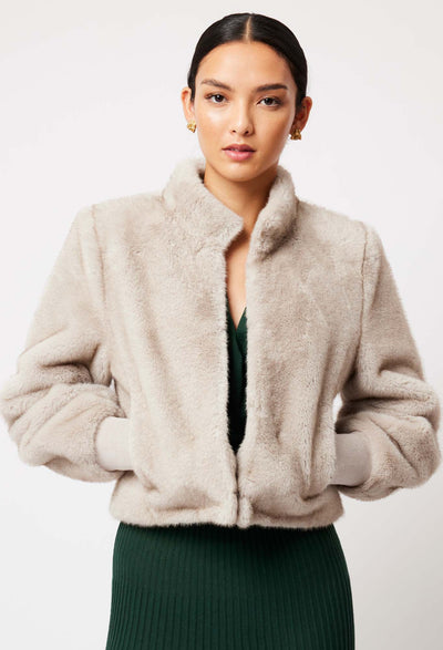 OnceWas Mahra Faux Fur Jacket in Mink