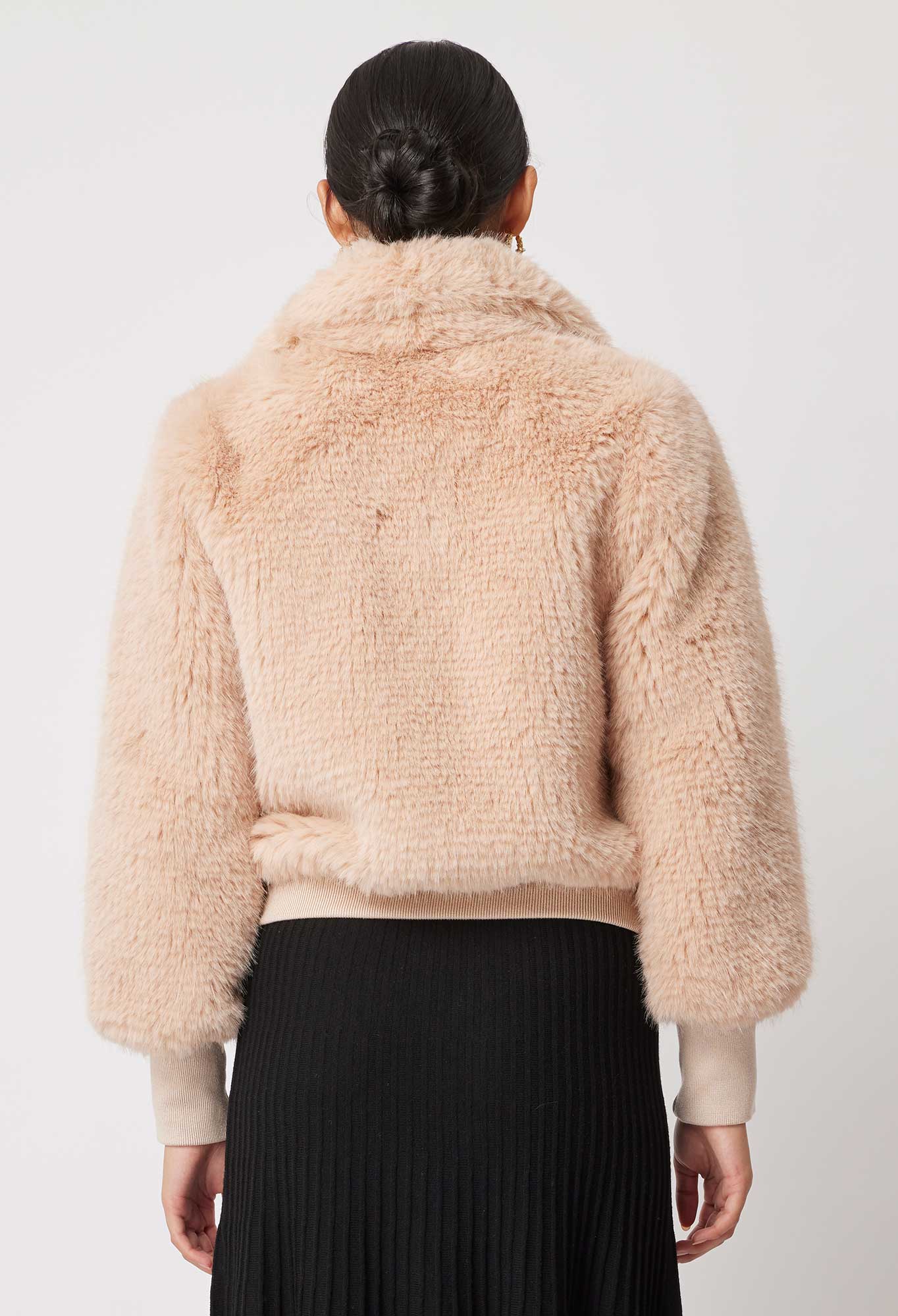OnceWas Tallitha Faux Fur Jacket in Rosewater