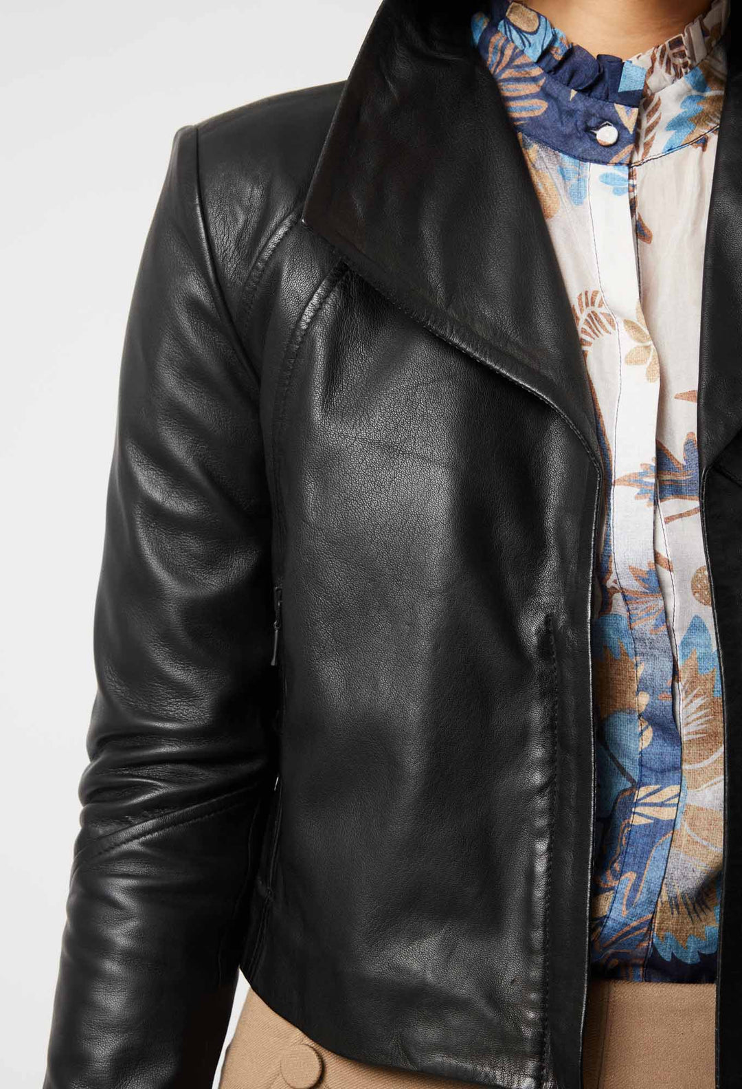 OnceWas Chiara Leather Jacket in Black