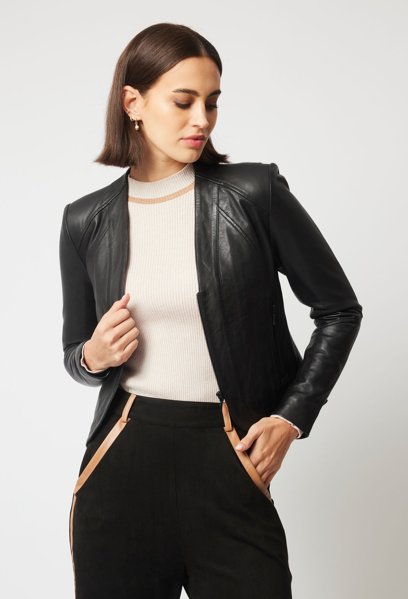 OnceWas Nova Leather Jacket in Black