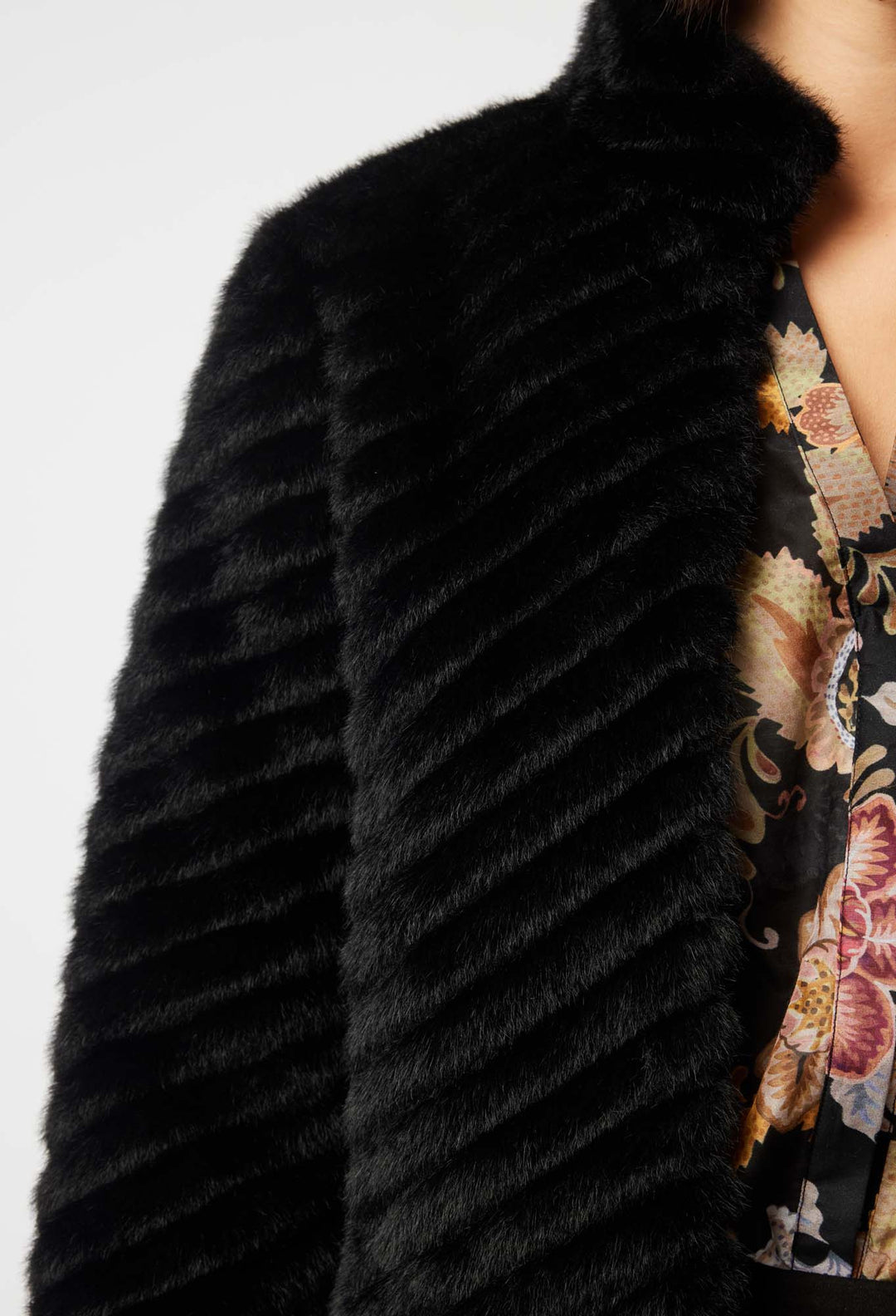 OnceWas Altair Faux Fur Jacket in Black