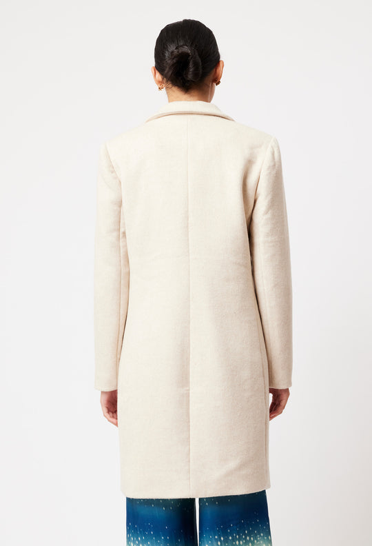 Pisces Wool Blend Coat in Fawn