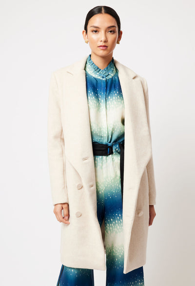 Pisces Wool Blend Coat in Fawn