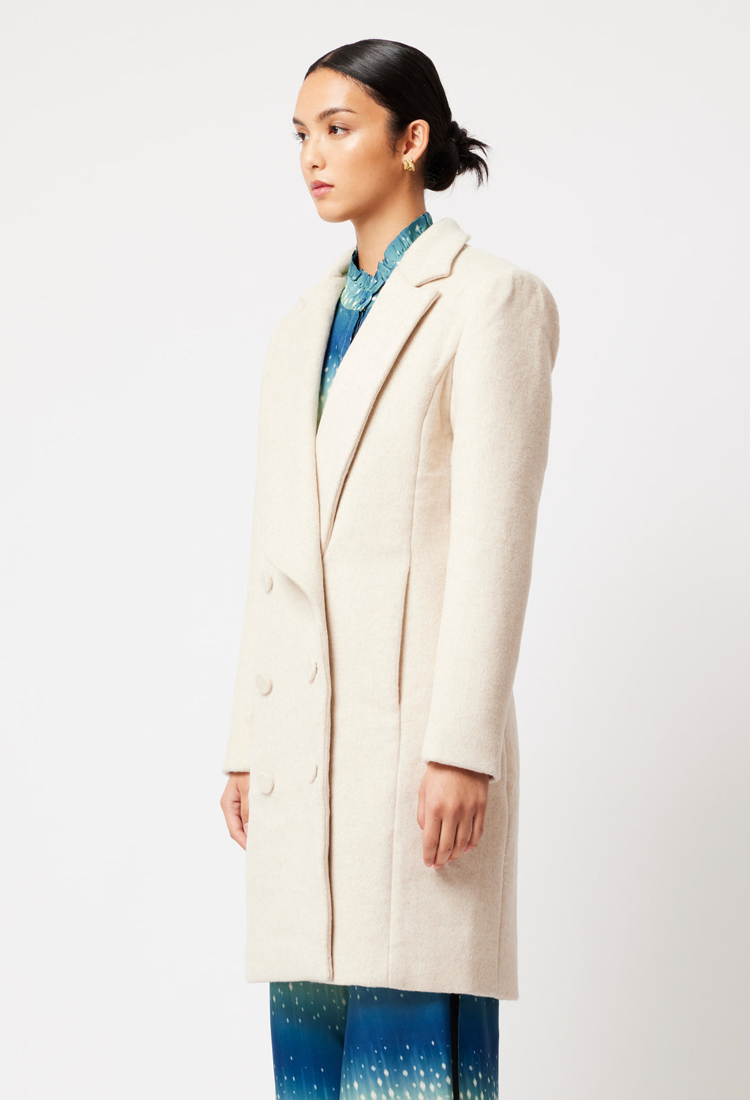 Pisces Wool Blend Coat in Fawn