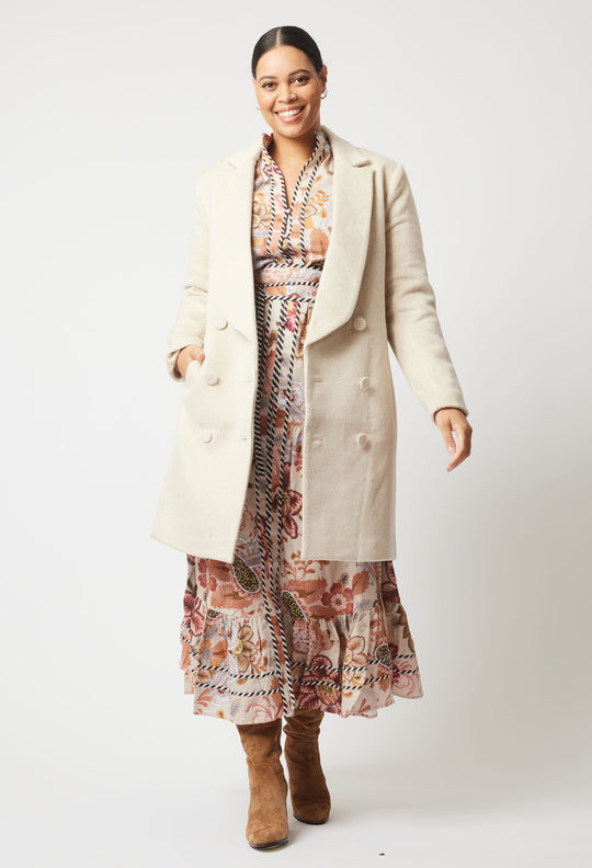 Pisces Wool Blend Coat in Fawn