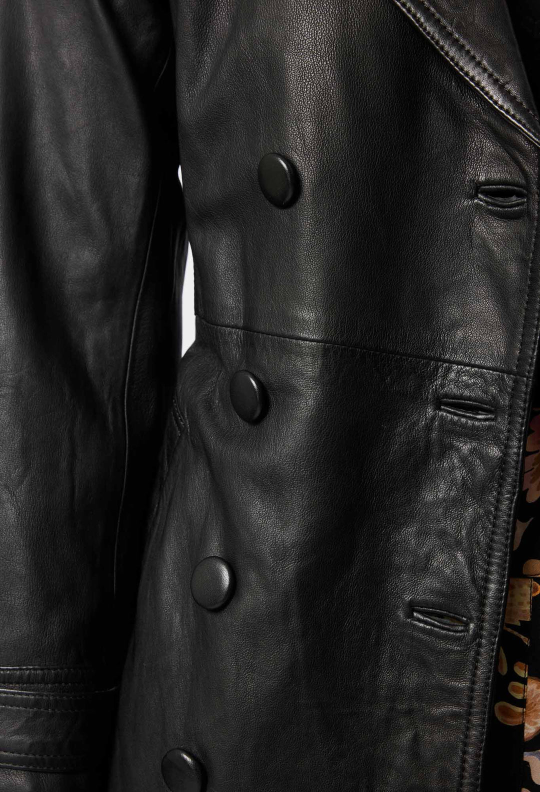 OnceWas Astra Leather Trench Coat in Black