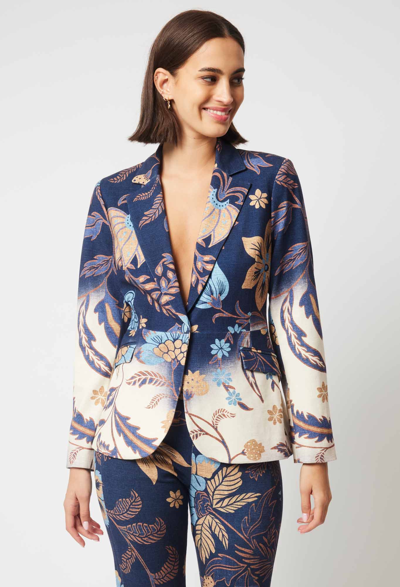 OnceWas Venus Ponte Blazer in Lotus Flower