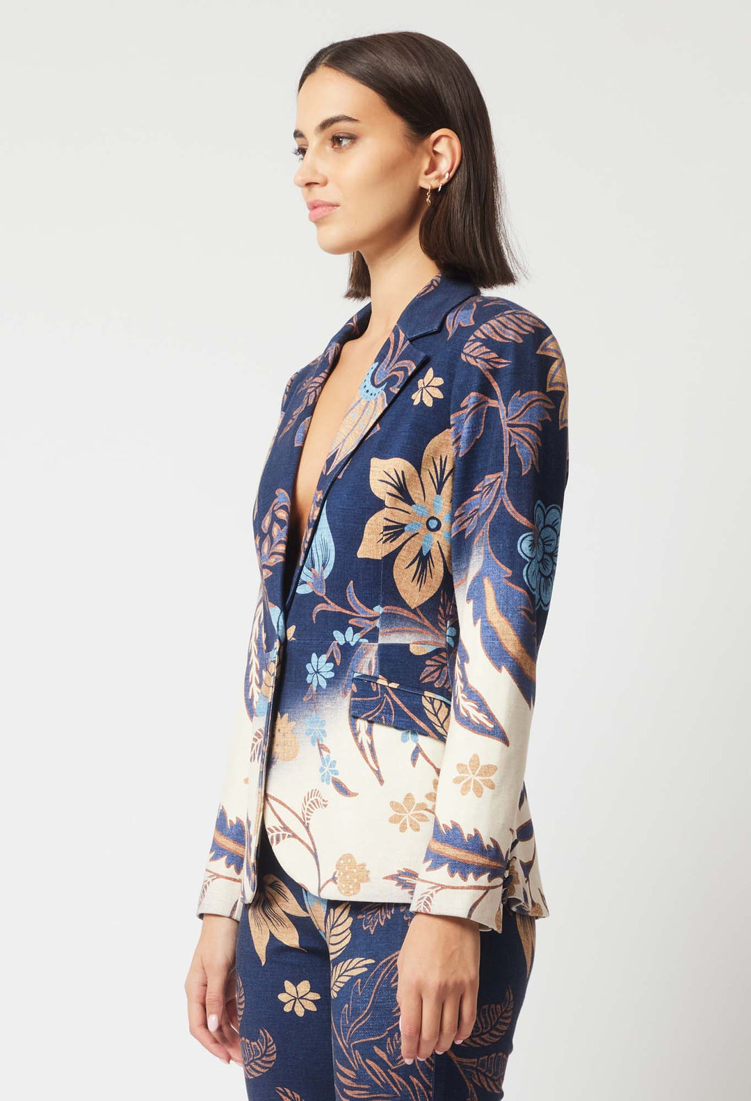 OnceWas Venus Ponte Blazer in Lotus Flower