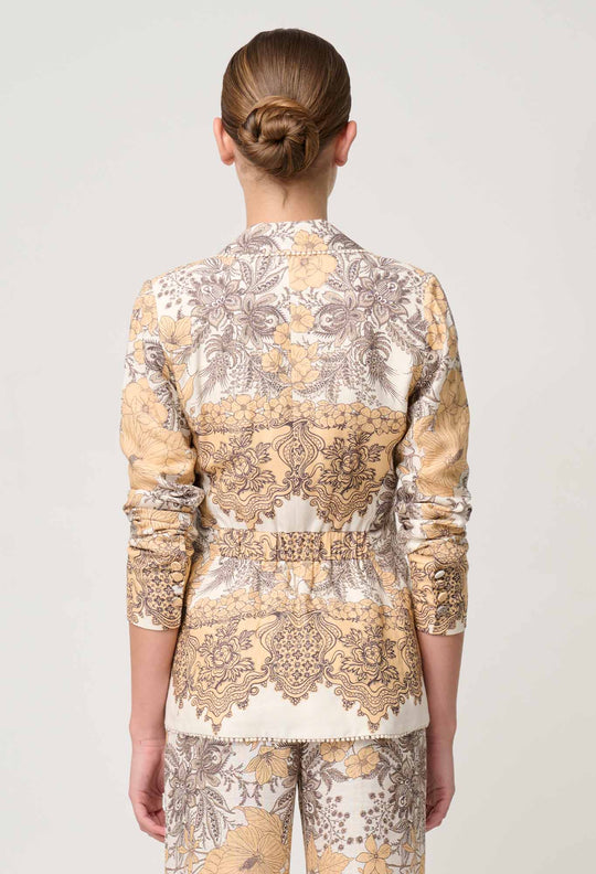 OnceWas Bahia Linen Viscose Blazer in Golden Mallow
