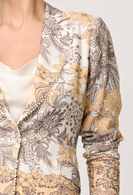 Bahia Linen Viscose Blazer in Golden Mallow