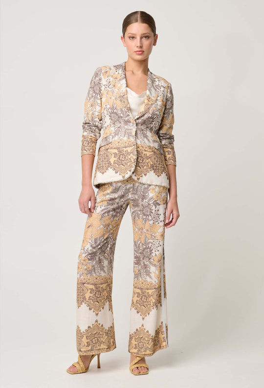 OnceWas Bahia Linen Viscose Blazer in Golden Mallow